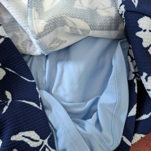 Eliza J Blue and White Shift Floral Mini Dress Resort A Line Crochet Bnwot 8 - Picture 7 of 14